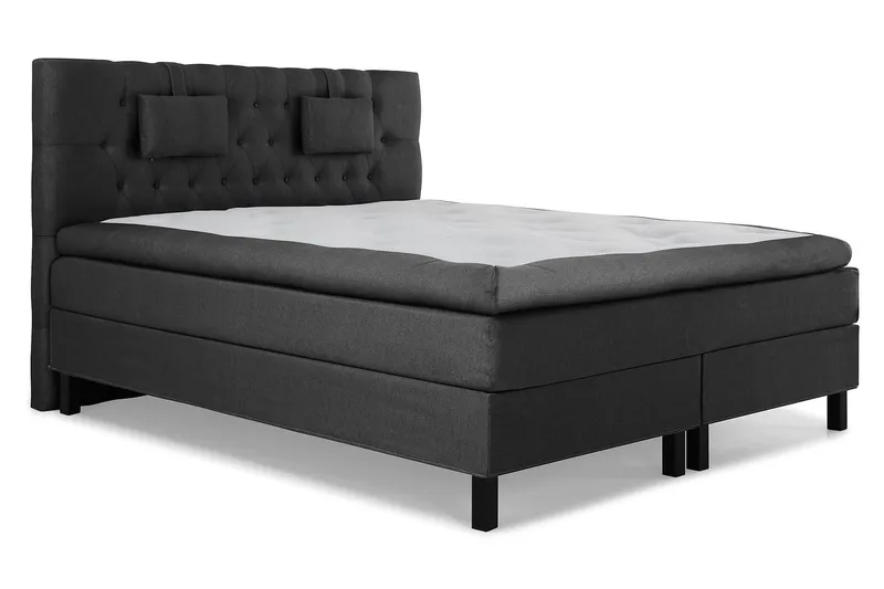 Lucky Komplett Sängpaket 180x200 Memory Diamant Sänggavel - Nackkudde Liten Svart/Grå - Products - Möbler - Säng - Kontinentalsäng