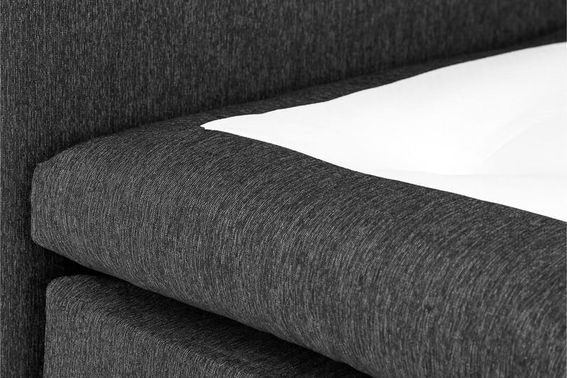 Lucky Komplett Sängpaket 180x200 Memory Slät - Nackkudde Stor Svart/Grå/PU - Products - Möbler - Säng - Kontinentalsäng