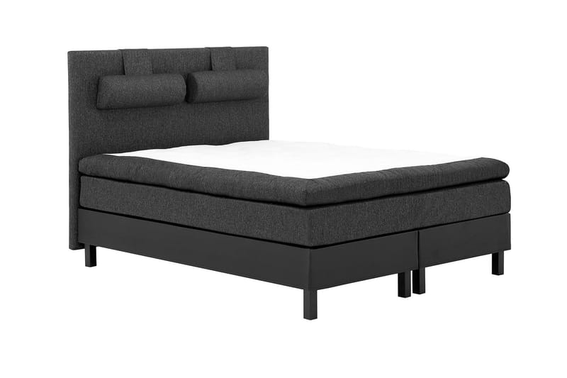 Lucky Komplett Sängpaket 180x200 Memory Slät - Nackkudde Stor Svart/Grå/PU - Products - Möbler - Säng - Kontinentalsäng