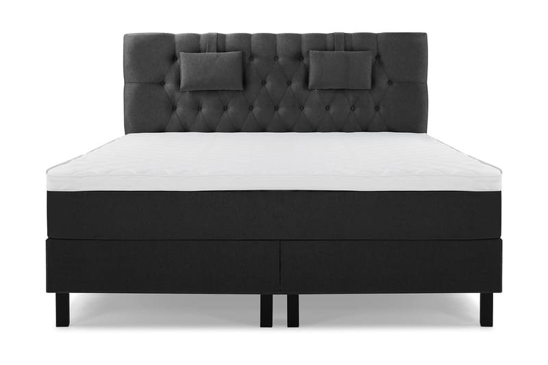 Lucky Komplett Sängpaket 180x200 Skum Diamant, Nackkudde Liten Svart/Grå