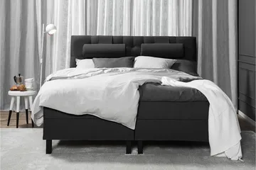 Lucky Komplett Sängpaket 180x200 Skum Diamant - Nackkudde Liten Svart/Grå - Products - Möbler - Säng - Kontinentalsäng