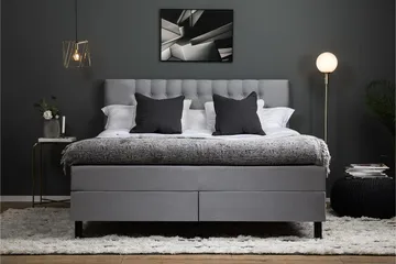 Lucky Komplett Sängpaket 180x200 Polyeter Diamant Sänggavel - Gr å - Products - Möbler - Säng - Kontinentalsäng