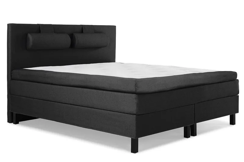 Lucky Kontinentalsäng 150x200 Polyester - Svart/Grå - Products - Möbler - Säng - Kontinentalsäng