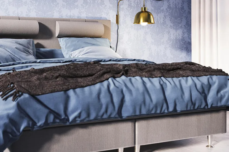 Meja Kontinentalsäng 140x200 - Ljusgrå - Products - Möbler - Säng - Kontinentalsäng