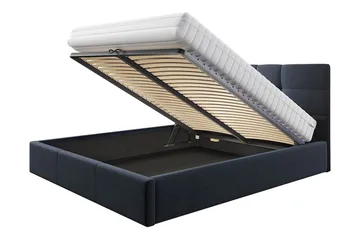 Nieres Förvaringssäng 140x200cm LED-belysning - Svart - Products - Möbler - Säng - Säng med förvaring