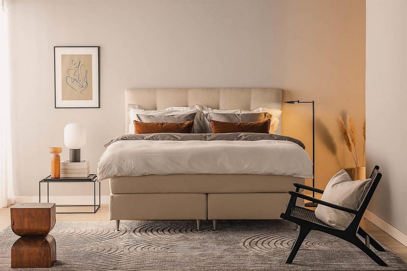 Oslo Lyx Kontinentalsäng 160x200 cm - Beige - Products - Möbler - Säng - Kontinentalsäng