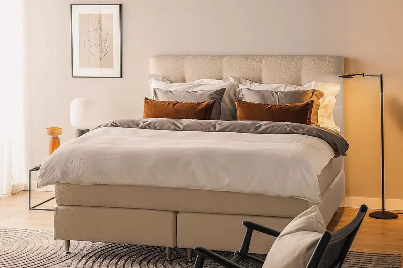 Oslo Lyx Kontinentalsäng 160x200 cm - Beige - Products - Möbler - Säng - Kontinentalsäng