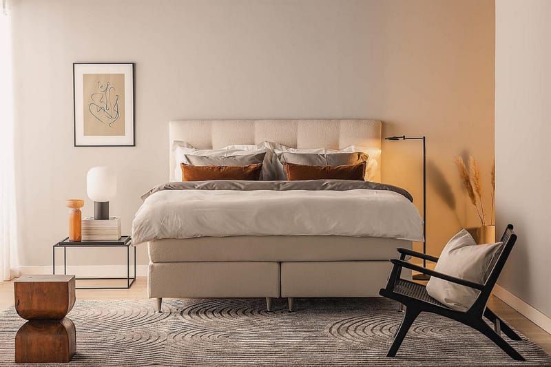 Oslo Lyx Kontinentalsäng Boucle 180x200 - Ljusbeige - Products - Möbler - Säng - Kontinentalsäng