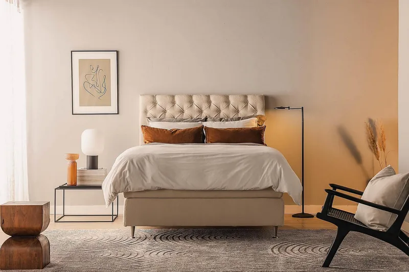 Oslo Lyx Sängpaket Kontinentalsäng 140x200 cm - Beige - Products - Möbler - Säng - Kontinentalsäng