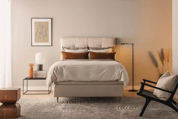 Oslo Lyx Sängpaket Kontinentalsäng 140x200 cm - Ljusbeige - Products - Möbler - Säng - Kontinentalsäng