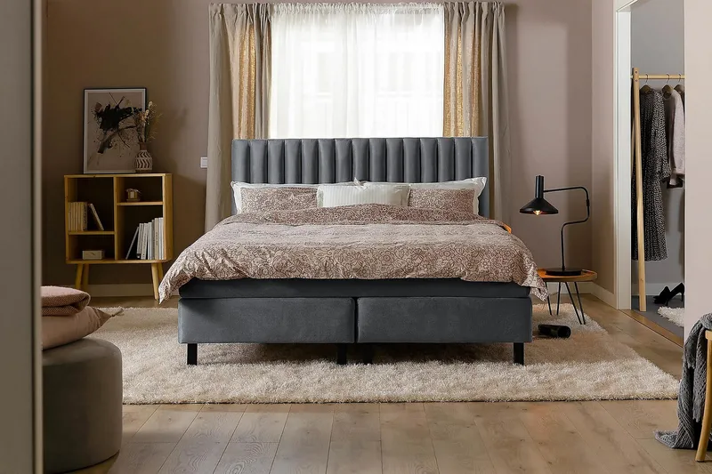 Princess Kontinentalsäng 180x200cm - Mörkgrå/Sammet - Products - Möbler - Säng - Kontinentalsäng