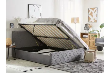 Rochefort Förvaringssäng 140x200 cm - Sammet/Grå - Products - Möbler - Säng - Säng med förvaring