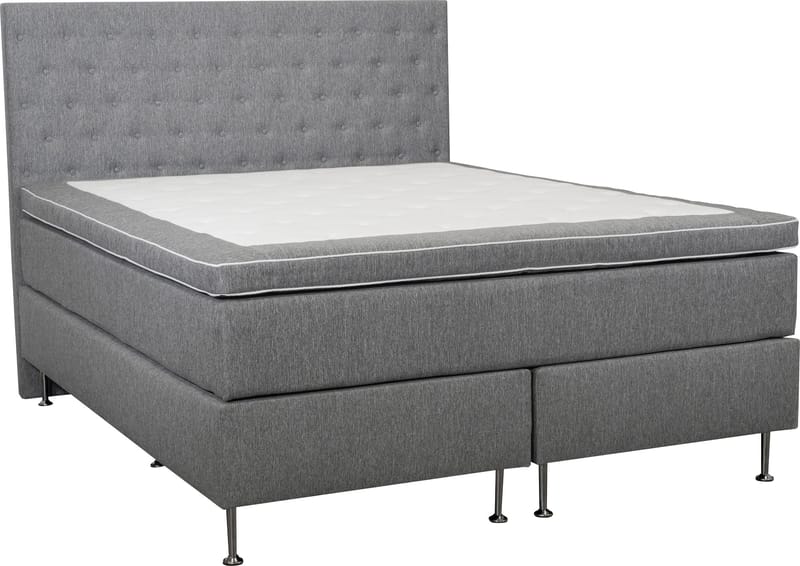 Säng 160x200 cm grå pocket 5 zoner - grå - Products - Möbler - Säng - Kontinentalsäng