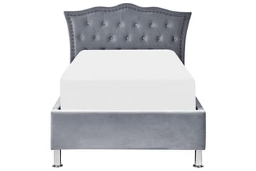 Säng med förvaring Metz - Grå, Silver/Sammet, 90x200 cm - Products - Möbler - Säng - Säng med förvaring