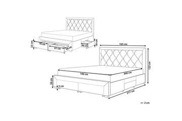Säng med förvaringslådor Lievin - Beige, 160x200 cm - Products - Möbler - Säng - Säng med förvaring