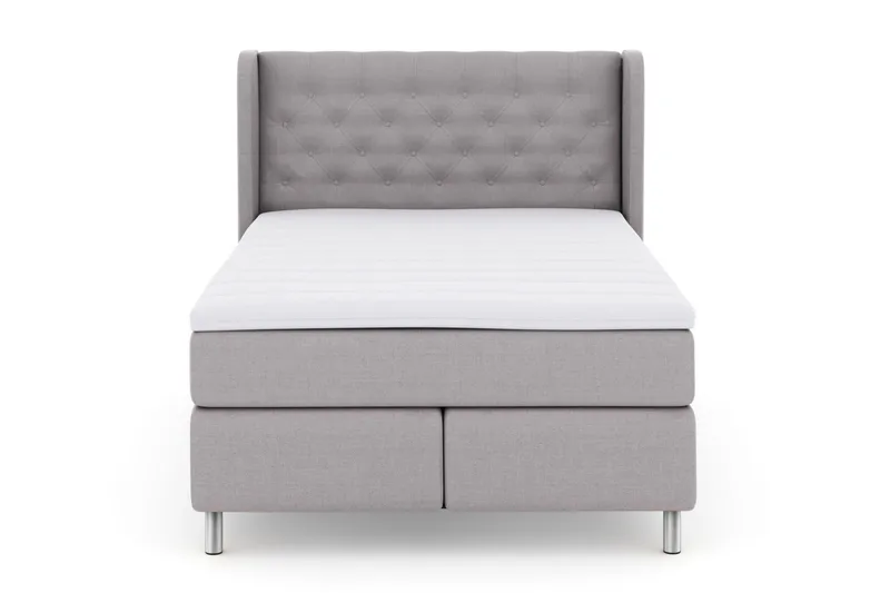 Select No 3 Komplett Sängpaket 140x200 Medium, Ljusgrå/Metall