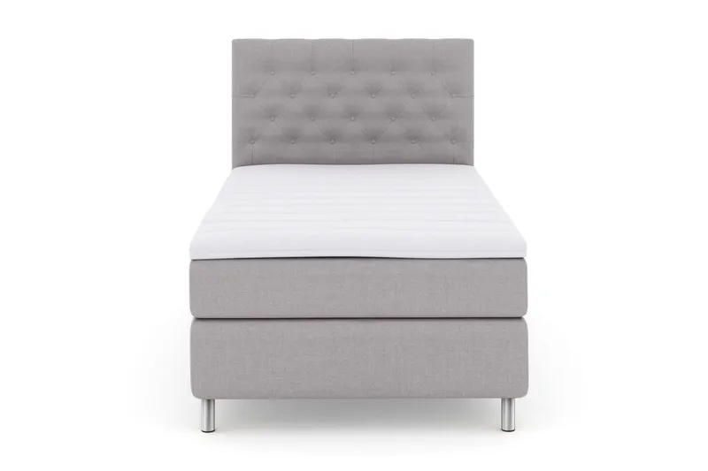 Select No 3 Kontinentalsäng 120x200 Medium, Ljusgrå/Metall