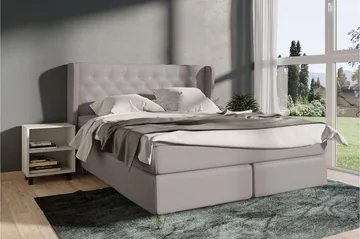 Select No 4 Komplett Sängpaket 140x200 Fast/Medium - Ljusgrå/Metall V-form - Products - Möbler - Säng - Kontinentalsäng