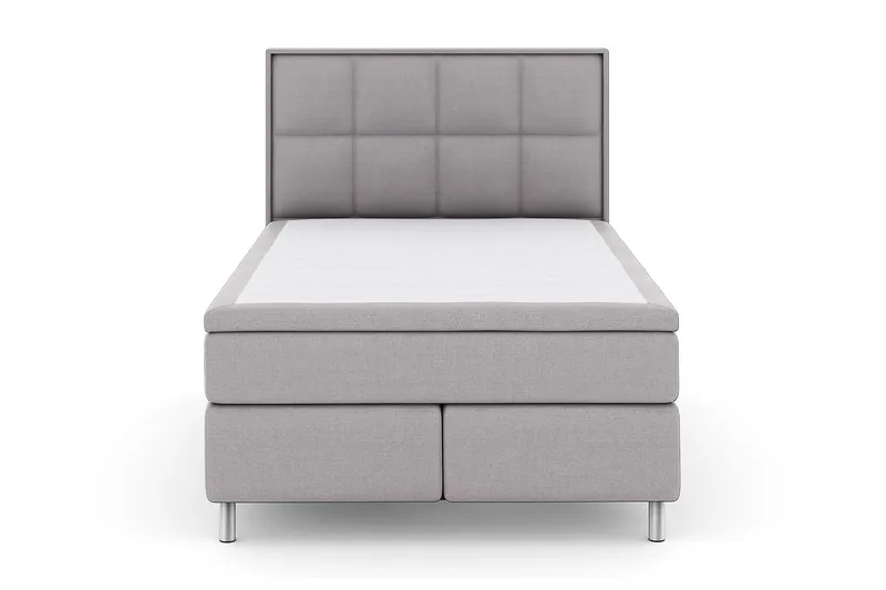Select No 4 Komplett Sängpaket 140x200 Fast/Medium, Ljusgrå/Metall V-form