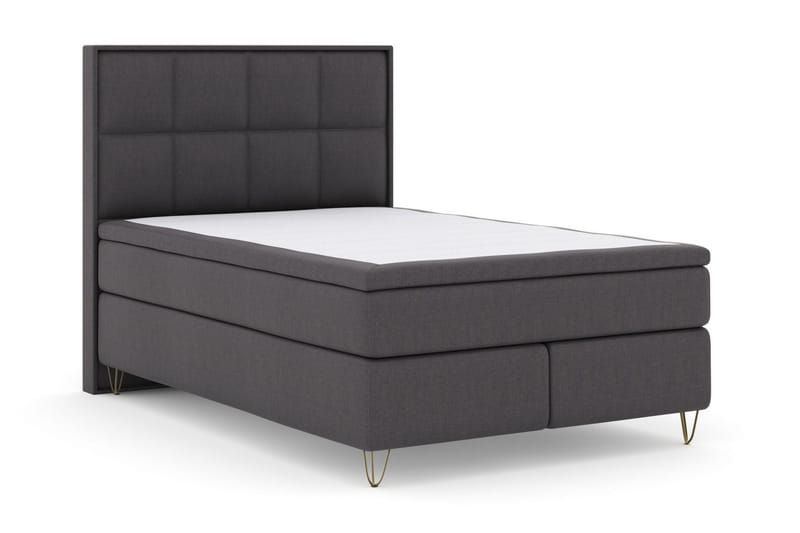Select No 4 Komplett Sängpaket 140x200 Fast/Medium - Mörkgrå/Metall V-form - Products - Möbler - Säng - Kontinentalsäng