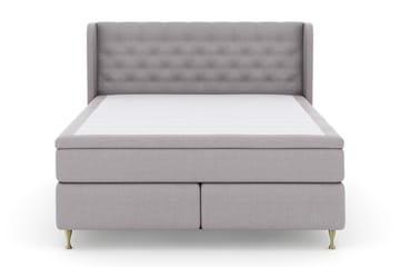 Select No 4 Komplett Sängpaket 160x200 Fast/Medium, Ljusgrå/Guld