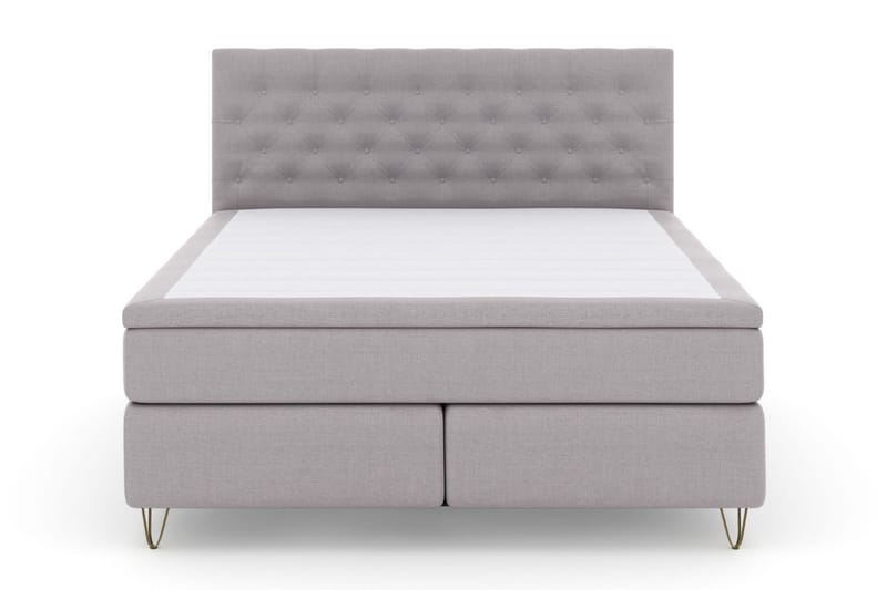 Select No 5 Komplett Sängpaket 160x200 Medium Latex - Ljusgrå/Metall V-form - Products - Möbler - Säng - Kontinentalsäng