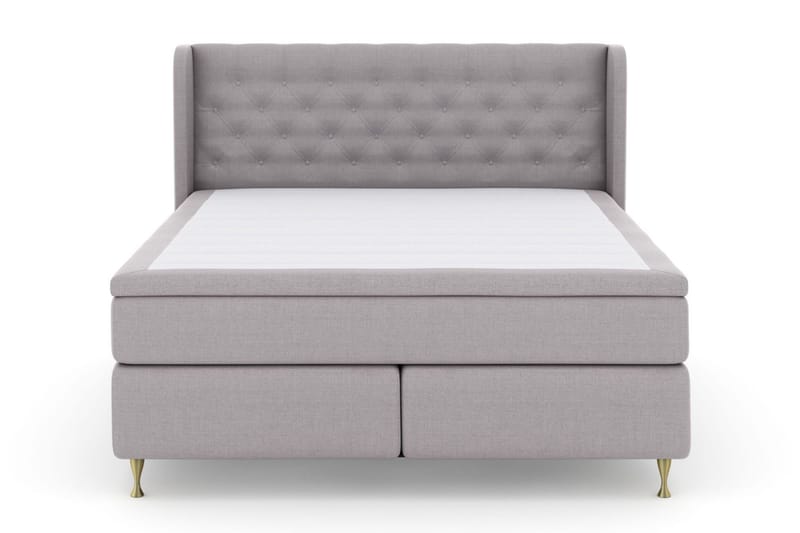 Select No 5 Komplett Sängpaket 210x210 Fast/Medium Latex, Ljusgrå/Guld