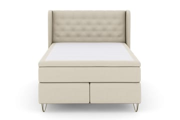 Select No 6 Komplett Sängpaket 140x200 Fast/Medium Watergel - Beige/Metall V-form - Products - Möbler - Säng - Kontinentalsäng