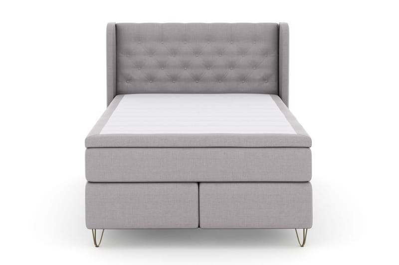 Select No 6 Komplett Sängpaket 140x200 Fast/Medium Watergel - Ljusgrå/Metall V-form - Products - Möbler - Säng - Kontinentalsäng