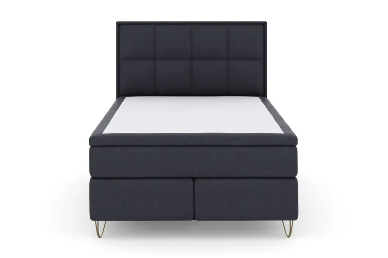 Select No 6 Komplett Sängpaket 140x200 F/M Memory/Pocket, Blå/Metall V-form