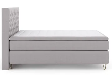 Select No 6 Kontinentalsäng 140x200 Fast/Medium Latex/Memory - Ljusgrå/Metall V-Form - Products - Möbler - Säng - Kontinentalsäng