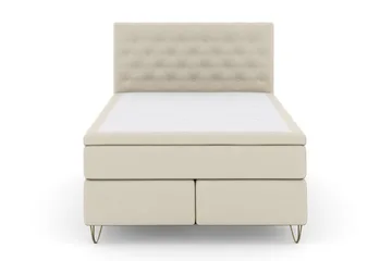 Select No 6 Kontinentalsäng 160x200 Medium Memory/Pocket - Beige/Metall V-Form - Products - Möbler - Säng - Kontinentalsäng