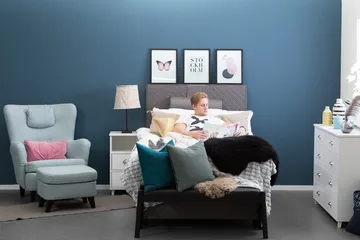 Sundborn Kontinentalsäng 140x200 cm - Grå - Products - Möbler - Säng - Kontinentalsäng