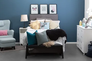 Sundborn Kontinentalsäng 140x200  Grå - Grå - Products - Möbler - Säng - Kontinentalsäng