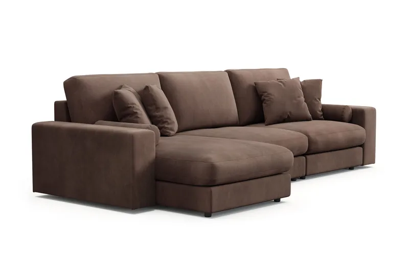 Arken Lyx 5-sits Vändbar L-formad Djup Divansoffa i Manchester - Brun - Products - Möbler - Soffa - Divansoffa & schäslongsoffa