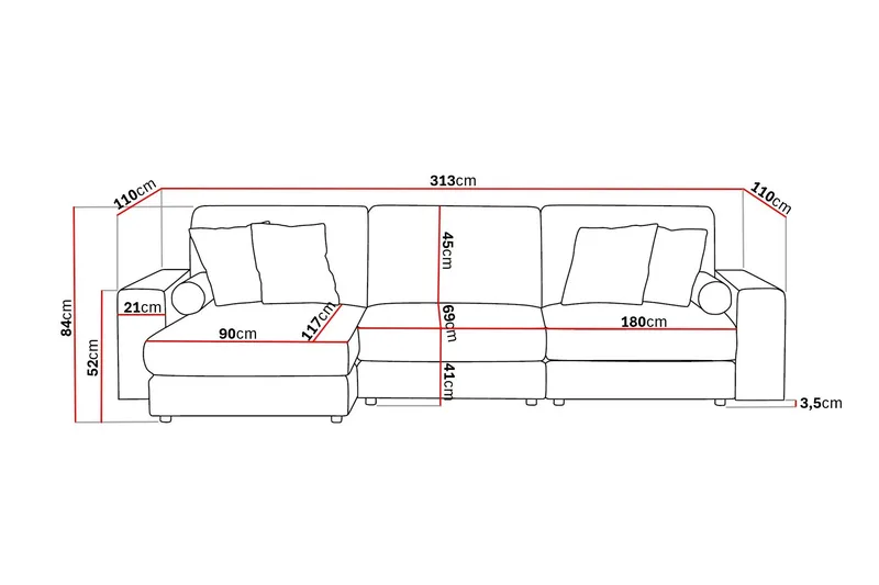 Arken Lyx 5-sits Vändbar L-formad Djup Divansoffa i Manchester - Greige - Products - Möbler - Soffa - Divansoffa & schäslongsoffa