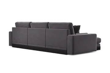Arken Lyx 5-sits Vändbar L-formad Djup Divansoffa i Sammet - Mörkgrå - Products - Möbler - Soffa - Sammetssoffa