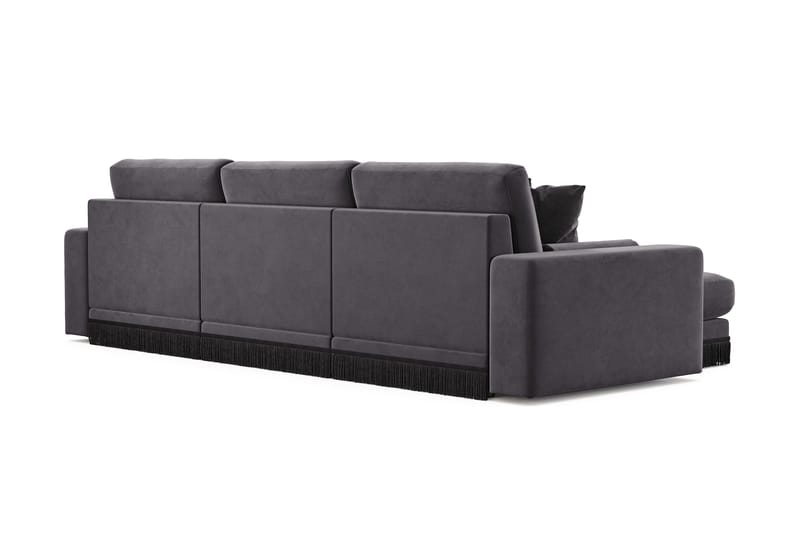 Arken Lyx 5-sits Vändbar L-formad Djup Divansoffa i Sammet - Mörkgrå - Products - Möbler - Soffa - Sammetssoffa