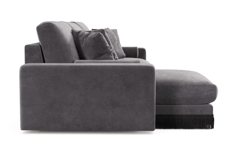 Arken Lyx 5-sits Vändbar L-formad Djup Divansoffa i Sammet - Mörkgrå - Products - Möbler - Soffa - Sammetssoffa