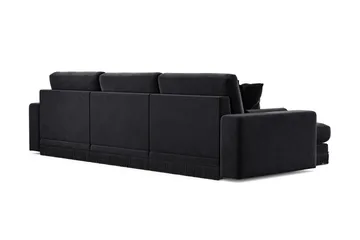 Arken Lyx 5-sits Vändbar L-formad Djup Divansoffa i Sammet - Svart - Products - Möbler - Soffa - Sammetssoffa