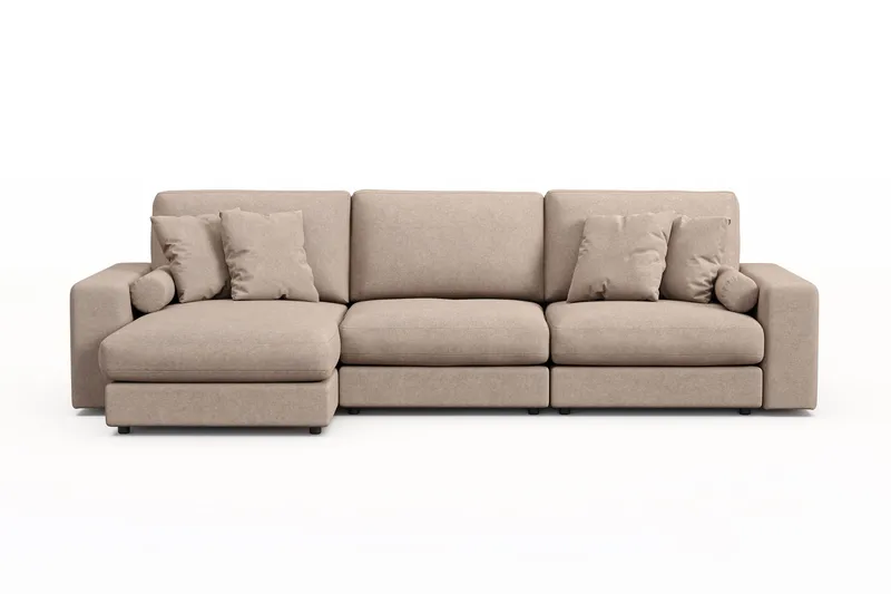 Arken Lyx 5-sits Vändbar L-formad Djup Divansoffa i Tyg - Beige - Products - Möbler - Soffa - Divansoffa & schäslongsoffa