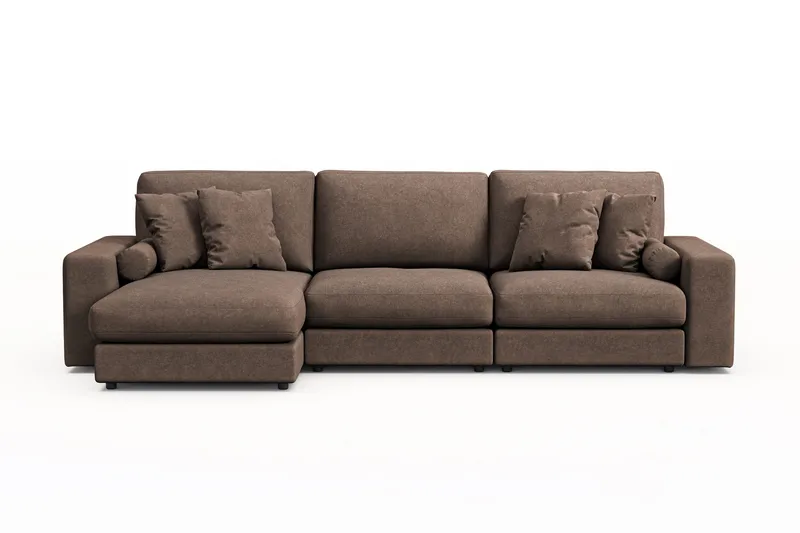 Arken Lyx 5-sits Vändbar L-formad Djup Divansoffa i Tyg - Brun - Products - Möbler - Soffa - Divansoffa & schäslongsoffa