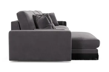 Arken Lyx 6-sits Vändbar L-formad Djup Divansoffa i Sammet - Mörkgrå - Products - Möbler - Soffa - Sammetssoffa