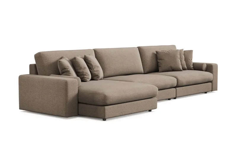 Arken Lyx 6-sits Vändbar L-formad Djup Divansoffa i Tyg - Brun - Products - Möbler - Soffa - Divansoffa & schäslongsoffa