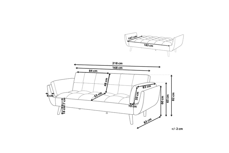 Asaby 3-sits Bäddsoffa - Sammet/Grön - Products - Möbler - Soffa - Bäddsoffa - 3 sits bäddsoffa