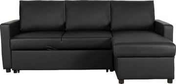 Bäddsoffa 218 cm PU-läder svart - Dream - svart - Products - Möbler - Soffa - Bäddsoffa - Bäddsoffa divan