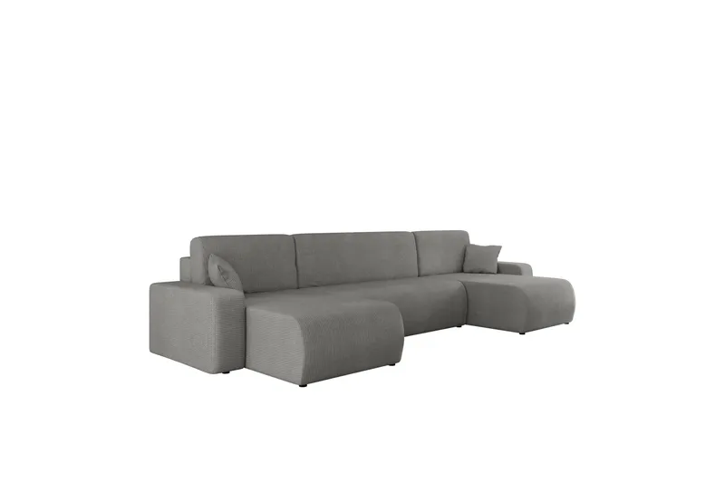 Barile Bäddsoffa Dubbeldivan 4-sits i Plysch, Grå
