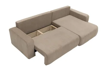 Barile Bäddsoffa med Divan 3-sits i Plysch - Brun - Products - Möbler - Soffa - Bäddsoffa - Bäddsoffa divan
