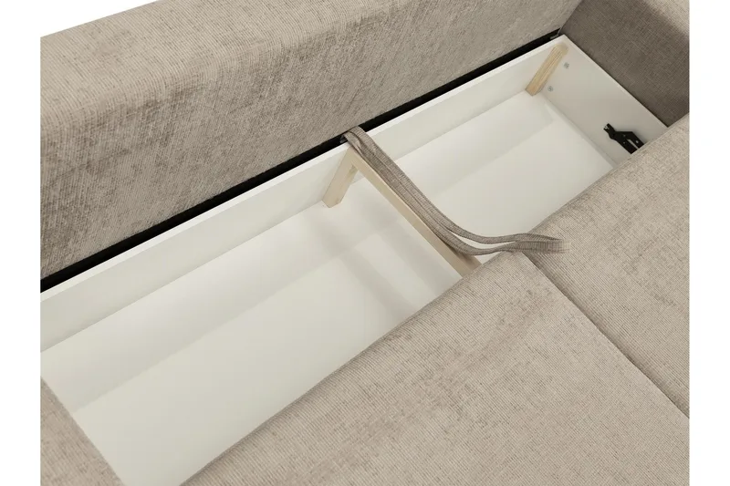 Bella Bäddsoffa 3-sits i Plysch - Beige - Products - Möbler - Soffa - Bäddsoffa - 3 sits bäddsoffa