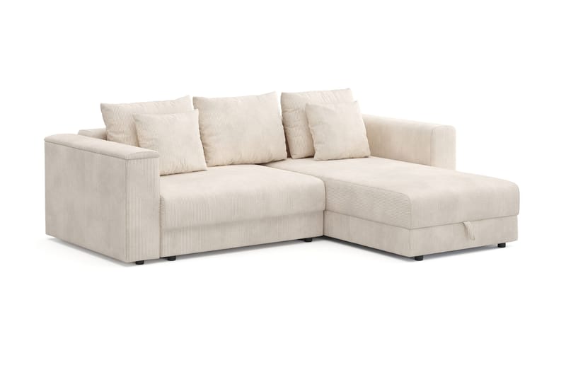 Bergen Djup 3-sits Bäddsoffa med vändbar divan och förvaring - Beige - Products - Möbler - Soffa - Bäddsoffa - Bäddsoffa divan